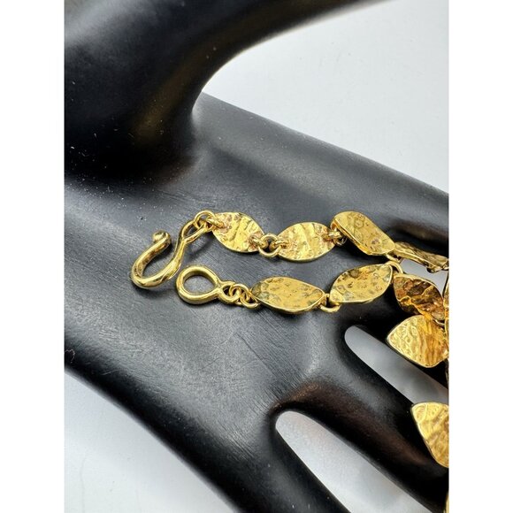 Vintage RLL Ralph Lauren Gold Tone Flower Design Gold Tone Necklace 17" Long - Picture 5 of 9